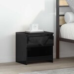vidaXL Table de chevet noir brillant 40x30x39 cm bois d’ingénierie