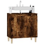 vidaXL Meuble d'évier chêne fumé 58x33x60 cm bois d'ingénierie