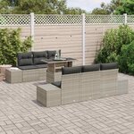 vidaXL Ensemble de canapé de jardin 7 Pièces Gris clair et gris foncé