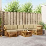 vidaXL Ensemble de canapés d'extérieur 8 Pièces Naturel et Beige