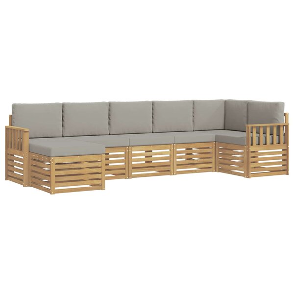 vidaXL Ensemble de canapés d'extérieur 6 pc Blanc et gris clair
