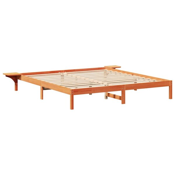 vidaXL Cadre de lit avec tables de chevet Marron 200 x 200 cm