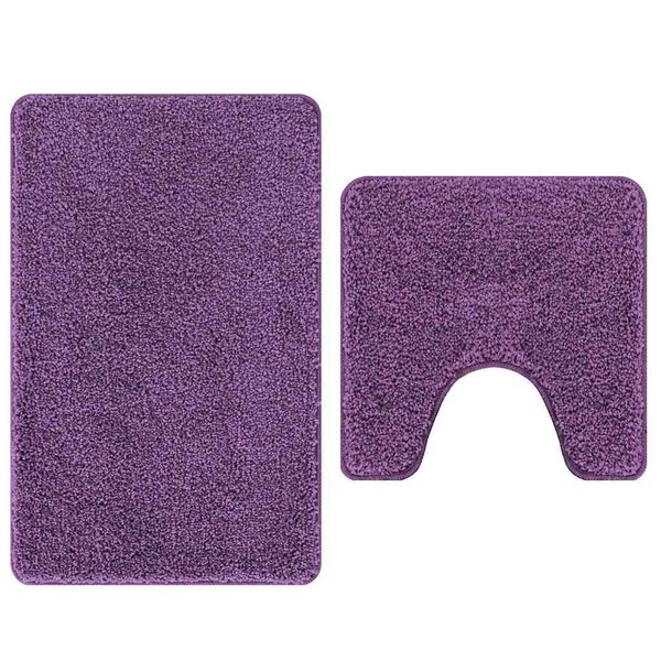 vidaXL Tapis de bain 2 Pièces Violet 50 x 50 cm Polypropylène