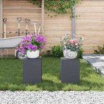 vidaXL Support de Plante 2 Pièces Anthracite 24 x 24 x 35 cm Acier