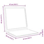 vidaXL Coussins de siège et de dos 4 Pièces Taupe 47 x 45 x 2 cm