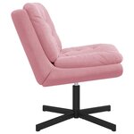 vidaXL Fauteuil relaxant pivotant Rose 63 x 75 x 76 cm Velours