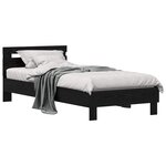 vidaXL Cadre de lit Chêne noir 75 x 190 cm Bois d'ingénierie