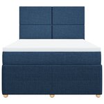 vidaXL Sommier à lattes de lit avec matelas Bleu 140x190 cm Tissu