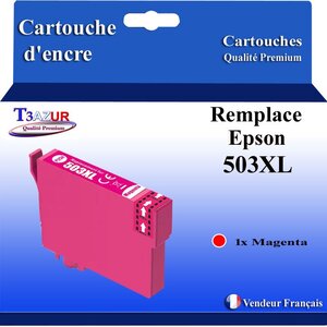 T3AZUR - Cartouche compatible avec Epson Expression Home XP-5200  XP-5205  WF-2960DWF  WF-2965DWF  503XL  503 XL (série Piment ) - Magenta