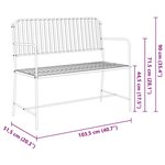 vidaXL Banc de jardin Blanc 104 x 54 x 93cm Acier