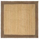 vidaXL Tapis de surface Gris 300 x 300 cm Jute