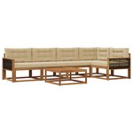 vidaXL Ensemble de canapés d'extérieur 6 Pièces Naturel et Beige