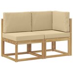 vidaXL Canapé d’extérieur milieu et coin avec coussin 2 Pièce Blanc
