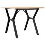 vidaXL Table à manger cadre en Y 90x90x75 5cm bois de pin massif fonte