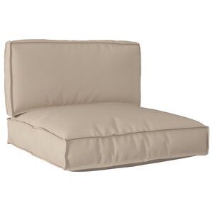 vidaXL Ensemble de coussins de palette 2 pièces taupe en tissu Oxford