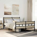 vidaXL Cadre de lit en métal sans matelas chêne sonoma 150x200 cm
