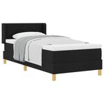 vidaXL Lit à ressorts avec tête de lit Noir 190 x 90 cm tissu