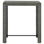 vidaXL Ensemble de bar de jardin 7 Pièces et coussins Résine tressée Gris