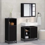 vidaXL Ensemble de mobilier de salle de bain 3 Pièces Chêne noir