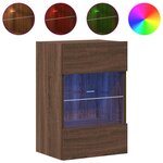 vidaXL Meubles muraux avec lumières LED pour TV 2 Pièces chêne marron 40x30x60 5 cm
