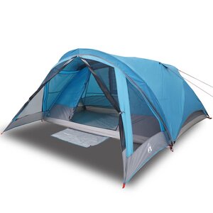 vidaXL Tente de camping de cabine 4 personnes bleu imperméable