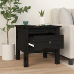 vidaXL Table d'appoint Noir 40x40x39 cm Bois massif de pin
