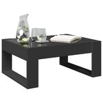 vidaXL Table basse avec LED infini noir 70x53x30 cm