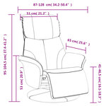 vidaXL Fauteuil inclinable avec repose-pieds crème similicuir