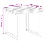 vidaXL Table de bain de soleil 40x40x36 cm en bois de pin imprégné
