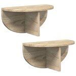 vidaXL Étagère Murale Montage mural 2 Pièces Chêne Sonoma 38 x 19 x 19 cm