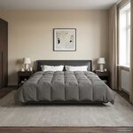 vidaXL Duvet d'été simple Matelassé Gris clair 200 x 200 cm Microfibre