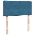 vidaXL Sommier à lattes de lit avec matelas bleu 90x200 cm velours