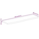 vidaXL Dessus de table 120x20x3 8cm bord vif bois massif manguier brut