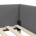 vidaXL Cadre de lit d'angle Gris foncé 80 x 200 cm tissu