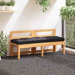 vidaXL Coussin de plancher de palette Coton 120x40x7 cm Noir