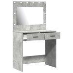 vidaXL Coiffeuse Gris béton 78.5 x 41 x 135 cm Bois d'ingénierie