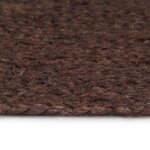 vidaXL Tapis fait à la main Jute Rond 90 cm Marron