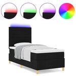 vidaXL Lit à ressorts avec matelas Noir 100 x 200 cm tissu