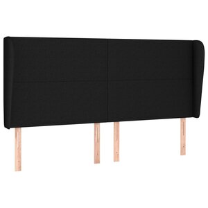 vidaXL Tête de lit avec oreilles Noir 183x23x118/128 cm Tissu