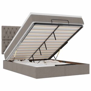 VidaXL Cadre de lit ottoman avec matelas taupe 140x200 cm tissu
