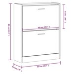 vidaXL Armoire à chaussures Chêne marron 63x24x81 cm Bois d'ingénierie