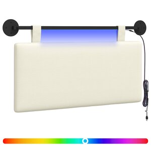 vidaXL Tête de lit suspendue Crème Tissu en velours côtelé