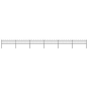 vidaXL Clôture de jardin avec dessus en cerceau Acier 10 2x0 6 m Noir