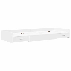 vidaXL Cadre de lit avec rangement avec tête de lit Blanc 100 x 200 cm
