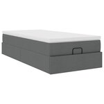 vidaXL Cadre de lit ottoman avec matelas gris foncé 90x190 cm tissu