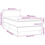 vidaXL Sommier à lattes de lit avec matelas et LED Gris clair 80x200cm