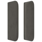 vidaXL Tête de lit avec oreilles Gris foncé 147x16x78/88 cm Velours