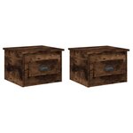 vidaXL Tables de chevet murales 2 Pièces chêne fumé 41 5x36x28 cm