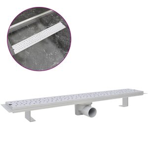 vidaXL Drain de douche linéaire 730 x 140 mm Acier inoxydable