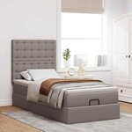 vidaXL Lit ottoman avec matelas taupe 90x200 cm tissu